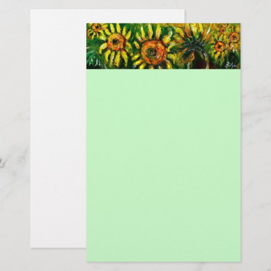 ZONNEN EN LANDBOUW IN TUSCANY, groen Briefpapier (Voorkant / Achterkant)