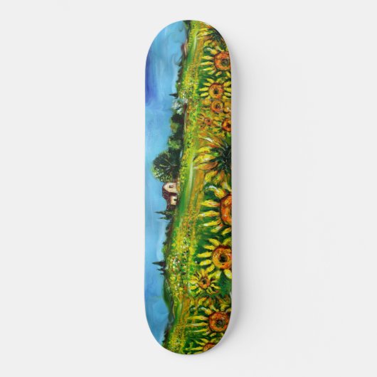 ZONNEN EN LANDBOUW IN TUSCANY, groen Skateboard (Voorkant)
