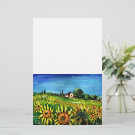 ZONNEN EN LANDBOUW IN TUSCANY, wit Briefpapier (Staand voorkant)