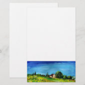 ZONNEN EN LANDBOUW IN TUSCANY, wit Briefpapier (Voorkant / Achterkant)