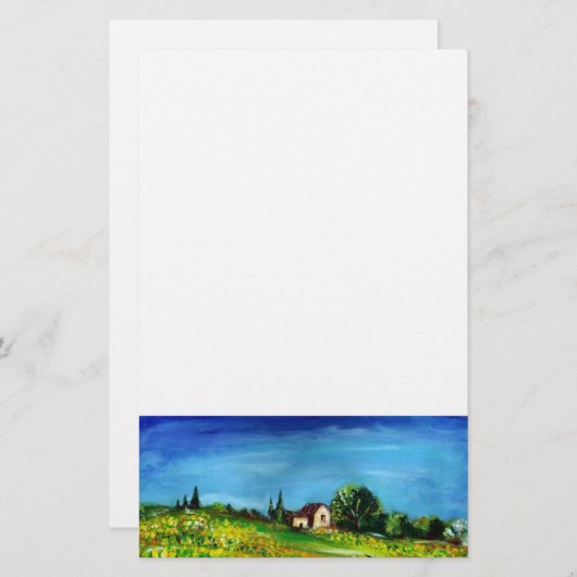 ZONNEN EN LANDBOUW IN TUSCANY, wit Briefpapier (Voorkant / Achterkant)