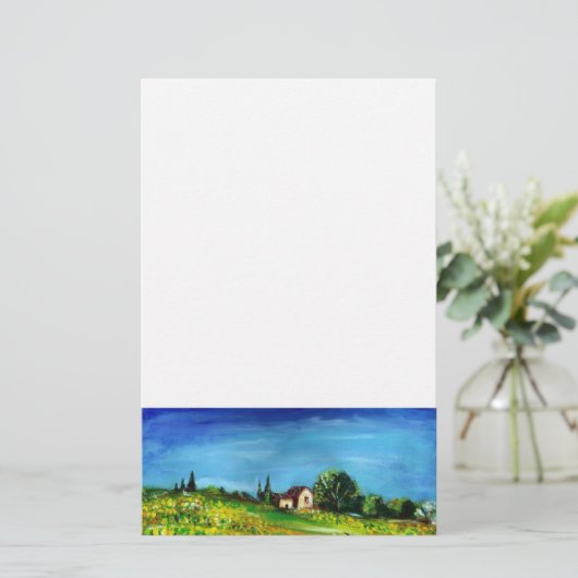 ZONNEN EN LANDBOUW IN TUSCANY, wit Briefpapier (Staand voorkant)