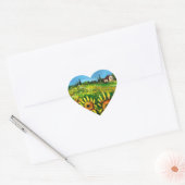 ZONNEN EN LANDEN IN DE TUSCANY, hart Sticker (Envelop)