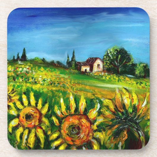 ZONNEN EN LANDEN IN TUSCANY BIER ONDERZETTER (Voorkant)