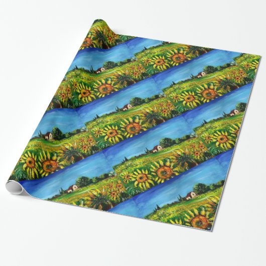 ZONNEN EN LANDEN IN TUSCANY CADEAUPAPIER (Uitgerold)
