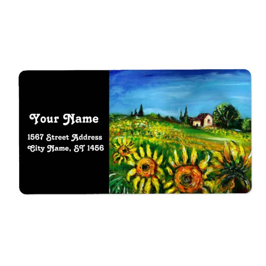 ZONNEN EN LANDEN IN TUSCANY ETIKET (Voorkant)