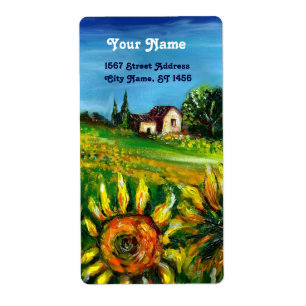 ZONNEN EN LANDEN IN TUSCANY ETIKET