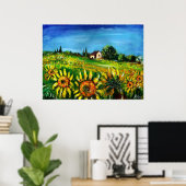 ZONNEN EN LANDEN IN TUSCANY, kolossaal Poster (Thuiskantoor)