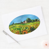 ZONNEN EN LANDEN IN TUSCANY,ovale Ovale Sticker (Envelop)