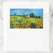 ZONNEN EN LANDEN IN TUSCANY RECHTHOEKIGE STICKER (Tas)