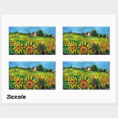 ZONNEN EN LANDEN IN TUSCANY RECHTHOEKIGE STICKER (Vel)