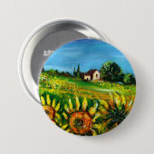ZONNEN EN LANDEN IN TUSCANY RONDE BUTTON 7,6 CM (Voorkant /achterkant)