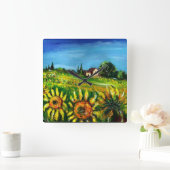 ZONNEN EN LANDEN IN TUSCANY VIERKANTE KLOK (Huis)