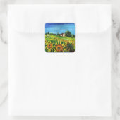 ZONNEN EN LANDEN IN TUSCANY VIERKANTE STICKER (Tas)