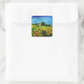 ZONNEN EN LANDEN IN TUSCANY VIERKANTE STICKER (Tas)