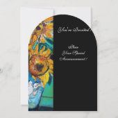 ZONNEN EN ZWARTE KAT IN BLAUW BLAUWGROEN-zomerpart Kaart (Achterkant)