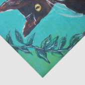 ZONNEN EN ZWARTE KAT IN BLAUWE BLAUWGROEN verjaard Tissuepapier (Detail)