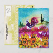 ZONNEN EN ZWARTE ROOSTER BRIEFKAART (Voorkant / Achterkant)