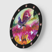 ZONNEN EN ZWARTE ROOSTER GROTE KLOK (Hoek)