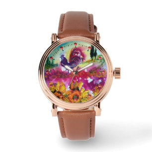 ZONNEN EN ZWARTE ROOSTER HORLOGE