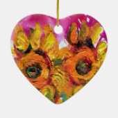 ZONNEN EN ZWARTE ROOSTER KERAMISCH ORNAMENT (Achterkant)