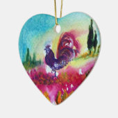 ZONNEN EN ZWARTE ROOSTER KERAMISCH ORNAMENT (Links)