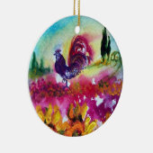 ZONNEN EN ZWARTE ROOSTER KERAMISCH ORNAMENT (Rechts)