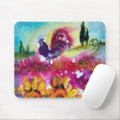 ZONNEN EN ZWARTE ROOSTER MUISMAT (Met muis)