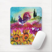 ZONNEN EN ZWARTE ROOSTER MUISMAT (Met muis)