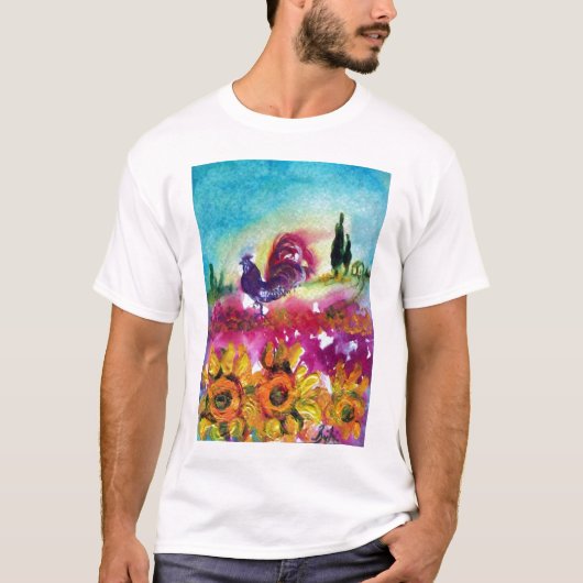 ZONNEN EN ZWARTE ROOSTER T-SHIRT (Voorkant)