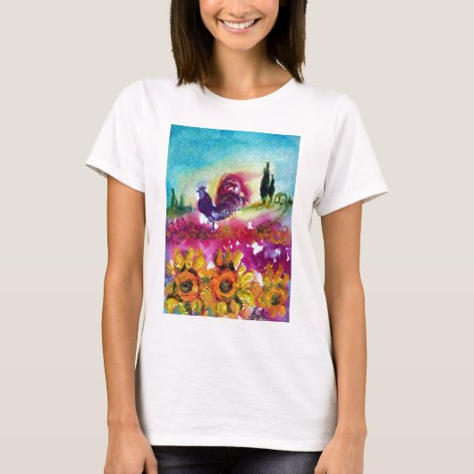 ZONNEN EN ZWARTE ROOSTER T-SHIRT (Voorkant)