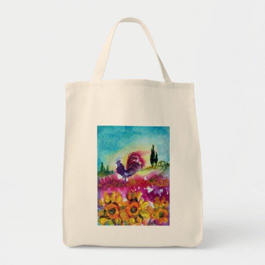 ZONNEN EN ZWARTE ROOSTER TOTE BAG (Voorkant)