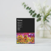 ZONNEN EN ZWARTE ROOSTER VISITEKAARTJE (Staand voorkant)