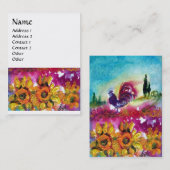 ZONNEN EN ZWARTE ROOSTER / witte parel Visitekaartje (Voorkant / Achterkant)