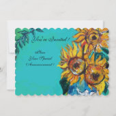 ZONNEN IN BLAUWE TURQUOÏE SUMMER-MONOGRAM KAART (Achterkant)