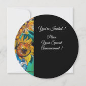 ZONNEN IN BLAUWE TURQUOÏE SUMMER-MONOGRAM KAART (Achterkant)