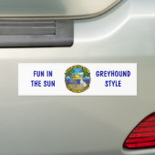 ZONNEN IN DE ZON GREYHOUND STIJL BUMPERSTICKER (Op auto)