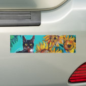 ZONNEN MET CAT-GEGEVENS BUMPERSTICKER (Op auto)