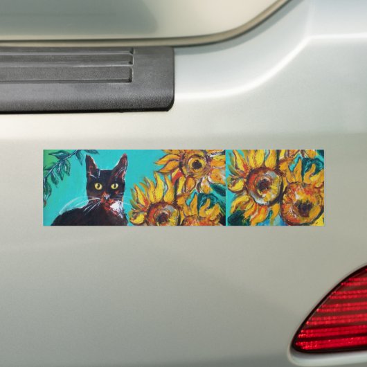 ZONNEN MET CAT-GEGEVENS BUMPERSTICKER (Op auto)