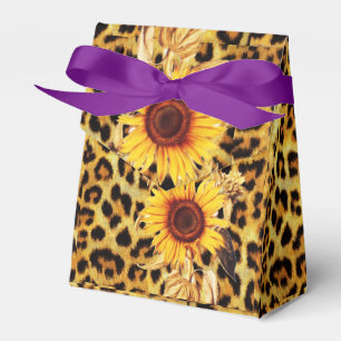 ZONNEN MET LEOPARD FUR BOW SUMMER PARTIJ BEDANKDOOSJES