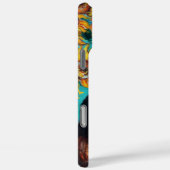 ZONNEN MET ZWARTE KAT IN BLAUWE TURQUOÏE Case-Mate iPhone CASE (Achterkant / Rechts)