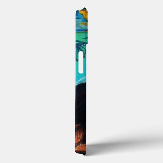 ZONNEN MET ZWARTE KAT IN BLAUWE TURQUOÏE Case-Mate iPhone CASE (Achterkant / Rechts)