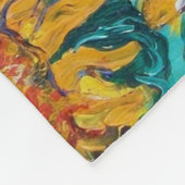 ZONNEN MET ZWARTE KAT IN BLAUWE TURQUOÏE FLEECE DEKEN (Hoek)