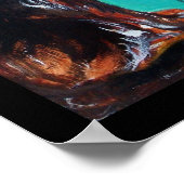 ZONNEN MET ZWARTE KAT IN BLAUWE TURQUOÏE POSTER (Hoek)