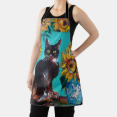 ZONNEN MET ZWARTE KAT IN BLAUWE TURQUOÏE SCHORT (Insitu)