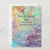 ZONNEN MONOGRAM,helder blauw turkoois zwart wit Kaart (Achterkant)