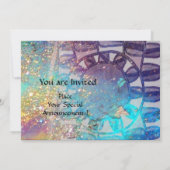 ZONNEN MONOGRAM,helder blauw turquoise zwart wit Kaart (Achterkant)