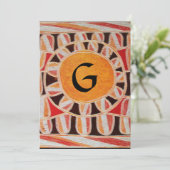 ZONNEN MONOGRAM,helder geel oranje zwart wit Kaart (Staand voorkant)