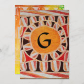 ZONNEN MONOGRAM,helder geel oranje zwart wit Kaart (Voorkant / Achterkant)