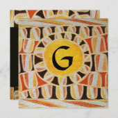 ZONNEN MONOGRAM,helder geel oranje zwart wit Kaart (Voorkant / Achterkant)